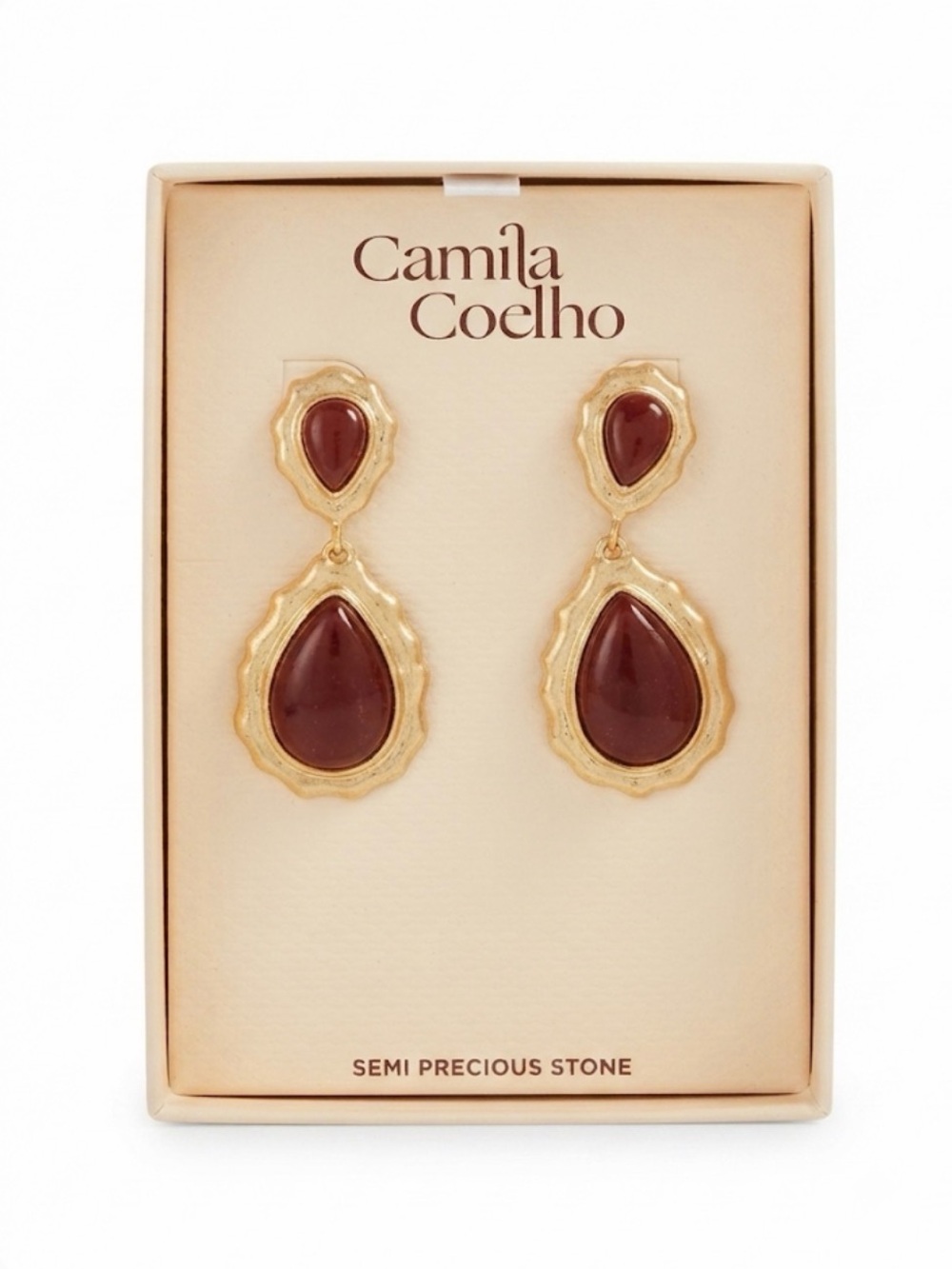 NWT ⚜️🤎⚜️ CAMILA COELHO Semi Precious Stone Drop Earrings